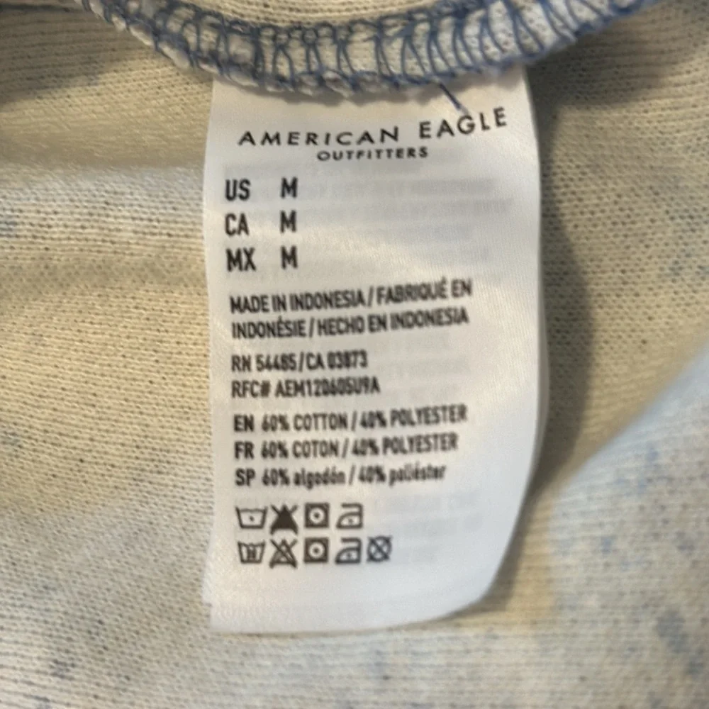Women’s American Eagle AE Oversized Plaid Blue & Gray Fleece Shacket Size Medium - Picture 8 of 8